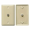 Hubbell 1-Gang Single F-Type Coupler Bulkhead Molded-In Plate - F-F, Ivory NS750I